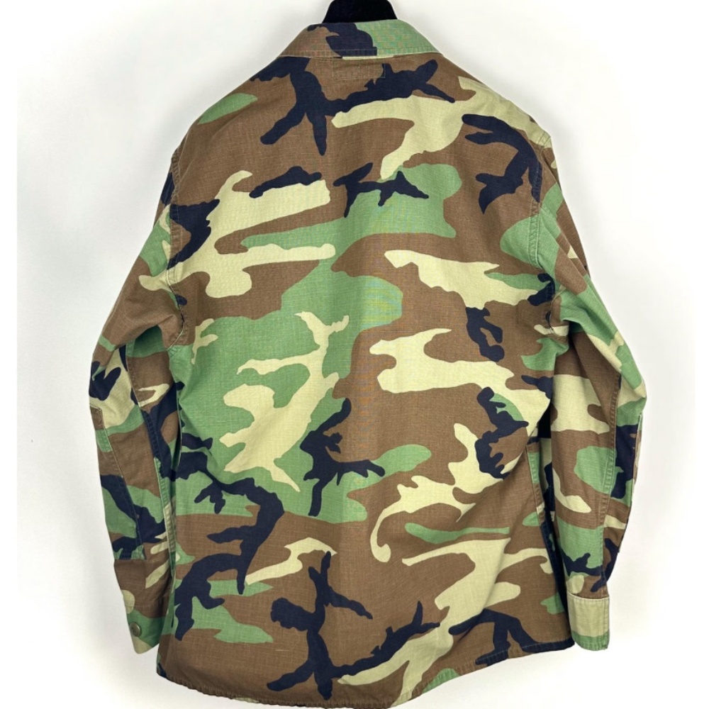 Vintage 1980’s 1990’s Woodland Camouflage Combat Army Jacket • Green / Brown M/L - Picture 9 of 10